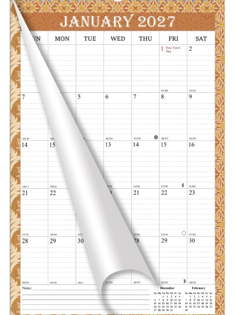 2026-2027 Wall Calendar Spiral-bound Twin-Wire Binding - 18 Months 8.5